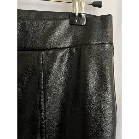 Wild Fable S Black Faux Leather High Rise Flare Slit Pants Goth Biker Costume - Picture 8 of 14